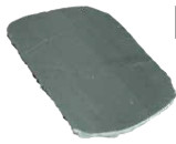 Pala tipegő Pasztell-zöld természetes kő, hasított, kerekített, kézzel pattintott átmérő 30-50 cm x ma2 