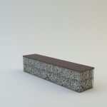   Pad, borovi fenyő ülőfelülettel 40x40x100 kétszemélyes pad (kő nélkül) 