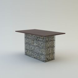 Kerti asztal, borovi fenyő asztallappal 80x75x140 6 személyes (kő nélkül) 